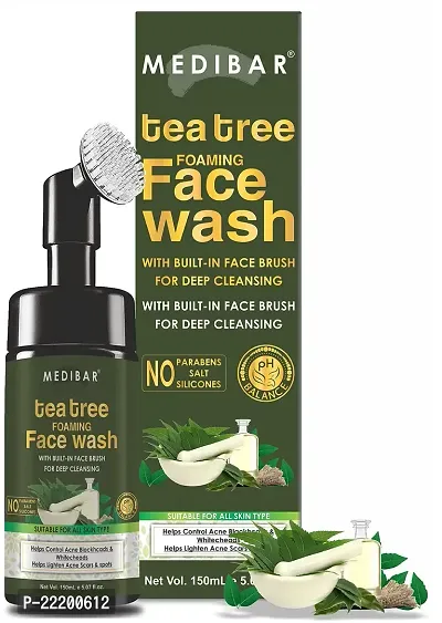 MEDIBAR? Tea Tree Oil Face Wash | Anti Acne, Pimple Remover, Refreshing Face Wash for All Skin Types | Paraben Free - 150mL