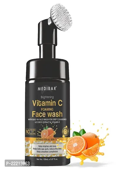 MEDIBAR? Vitamin C Face Wash With Turmeric For Skin Brightening, Skin Glowing And Deep Cleansing - Vitamin C Facewash For Reduces Pigmentation And Dark Spots - No Parabens, Sulphate 150mL-thumb2