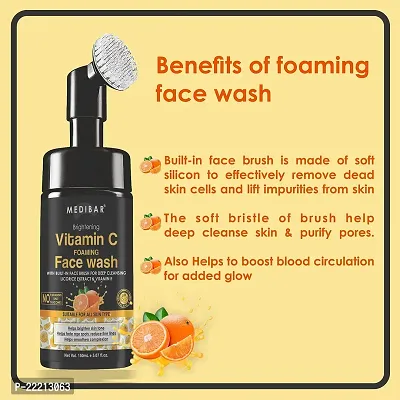 MEDIBAR? Vitamin C Face Wash With Turmeric For Skin Brightening, Skin Glowing And Deep Cleansing - Vitamin C Facewash For Reduces Pigmentation And Dark Spots - No Parabens, Sulphate 150mL-thumb3