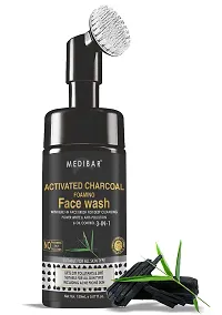MEDIBAR? Brightening Charcoal with Built-In Face Brush for deep cleansing - No Parabens, Silicones, Salt - 150 ml Face Wash-thumb1