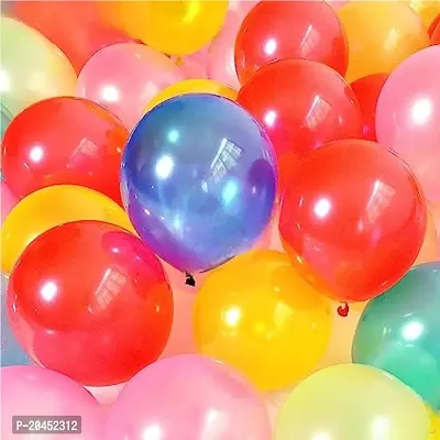 Shiny Metallic Latex Balloons Pack of 100 Pieces, Multicolor Balloons Packet | Balloons for Decoration | Multicolor Balloons for Birthday | Birthday Balloons for Decoration |-thumb2