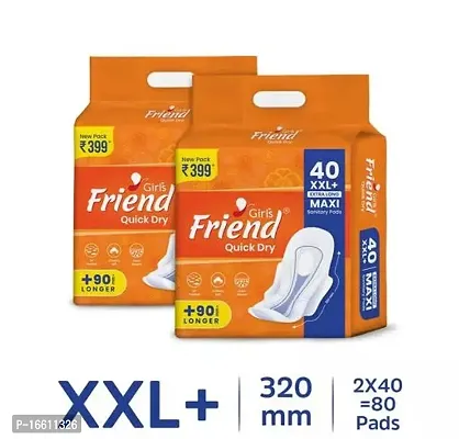 GiveIT2Me Sanitary Girl's Friend Quick Dry Sanitary Pads for Women (XXL+, 40 Pads, Pack of 2 )