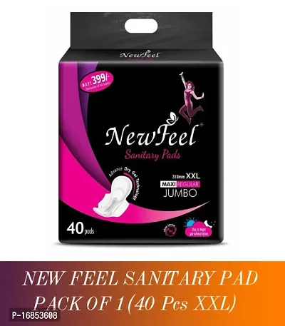 New Feel Sanitary Pads for Girls and Women, Soft and Comfortable 310mm Sanitary Napkins (XXL PADS, Pack of 40)-thumb0