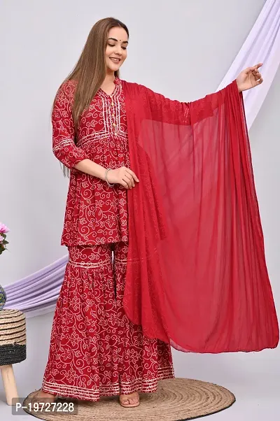 Stylish Rayon Kurta, Bottom and Dupatta Set For Women-thumb0