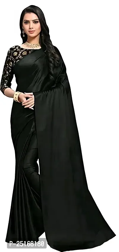 Stylish Women Satin Casual Saree with Blouse Piece