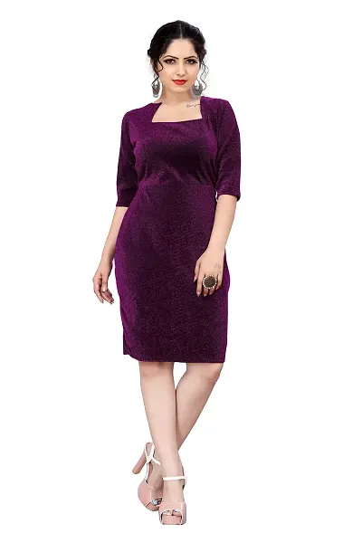 Myntra Women's New Fancy Trendy Korian Round Neck Half Sleeve Western Dress