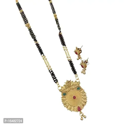 SPRINGAL Women's Alloy Golden Mangalsutra| Jewelry for Women and Girls|Necklace  Neckpiece (Golden) MMSS137-thumb0