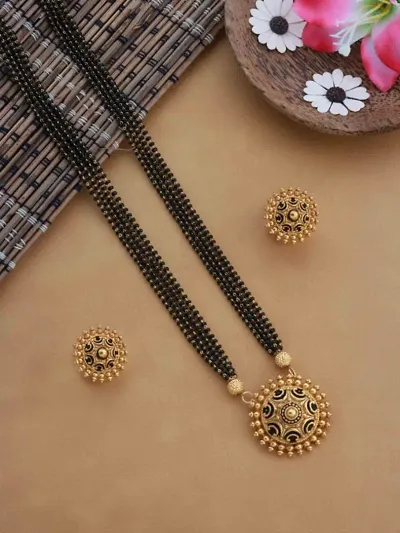 Beautiful Alloy Plated (MEENA) Mangalsutra set