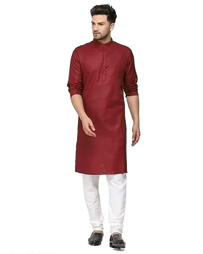 Enmozz? Colored Plain Men's Ethnic Kurta Only