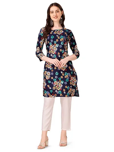 Stylish Crepe Straight Printed Kurti