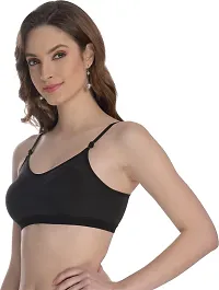 Women's Cotton Sports Bra for Gym, Yoga, Running, Bra for Girls, Racer Back, Full Coverage, Cup B (36, Black)-thumb2