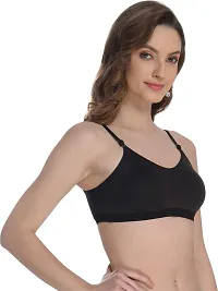 Women's Cotton Sports Bra for Gym, Yoga, Running, Bra for Girls, Racer Back, Full Coverage, Cup B (36, Black)-thumb3