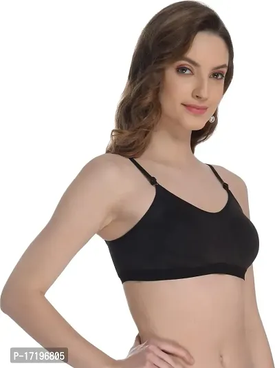 Women's Cotton Sports Bra for Gym, Yoga, Running, Bra for Girls, Racer Back, Full Coverage, Cup B (36, Black)-thumb4