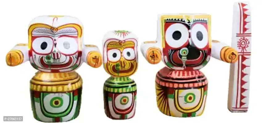 Real Craft Lord Jagannath,Balabhadra,Maa Subhadra and Sudarsan ChakraMulticolor-thumb0