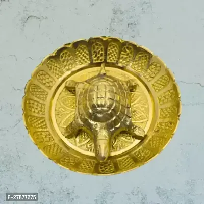 Real Craft Brass Metal Tortoise on Plate for Positive Energy Vaastu Fengshui Decorative Showpiece