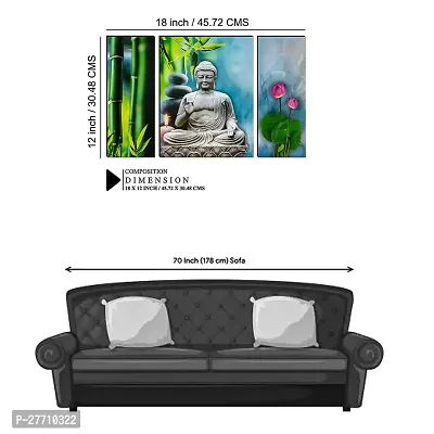 Modern Art Buddha Wall Painting Set 12x18inch, Set of 3-thumb4