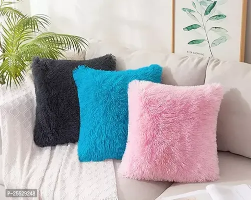 Stylish Multicoloured Polyester Solid Cushion Covers-thumb0