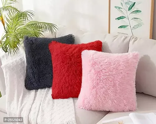 Stylish Multicoloured Polyester Solid Cushion Covers Pack Of 3-thumb0