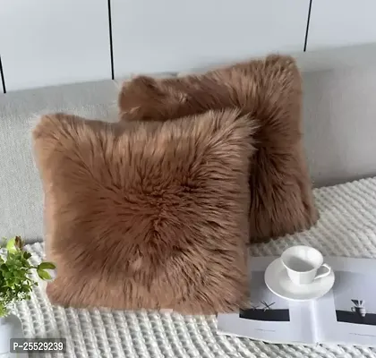 Stylish Brown Polyester Solid Cushion Covers