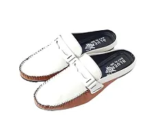 BLUE POP Men's Loafer Genuine-Leather-Men-s-Flats-Loafers-Slip-on-Scuffs-Patchwork-Soft-Buckle-Summer Moccasin, Stylish Loafer, Loafer, Flat Loafer, Casual Loafer. (Designer-White, Numeric_8)-thumb3