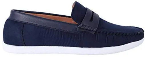 BLUEPOP Synthetic Casual Loafer Shoes Loafers for Men, Stylish Loafer (Blue, Medium, 9) (Blue, Numeric_7)-thumb2
