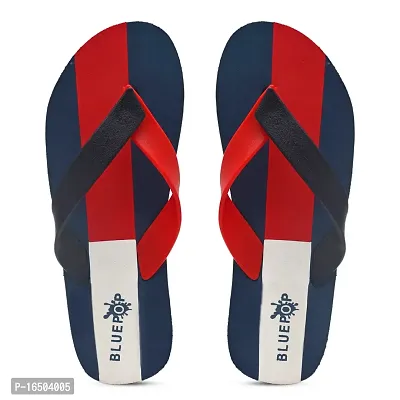 Bluepop Dual Red Navy Daily Wear Soft Casual Slipper For Men-thumb5