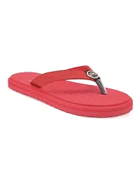 Bluepop Red Daily Wear Soft Casual Slipper For Women-thumb1