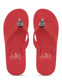 Bluepop Red Daily Wear Soft Casual Slipper For Women-thumb2
