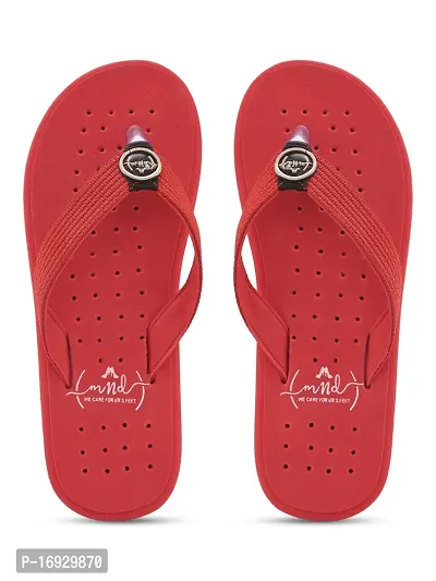 Bluepop Red Daily Wear Soft Casual Slipper For Women-thumb3