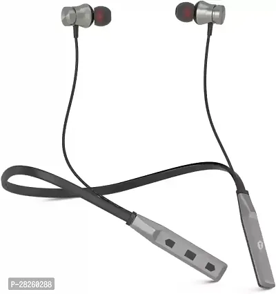 Grey In-ear Bluetooth Wireless Neckband With Microphone