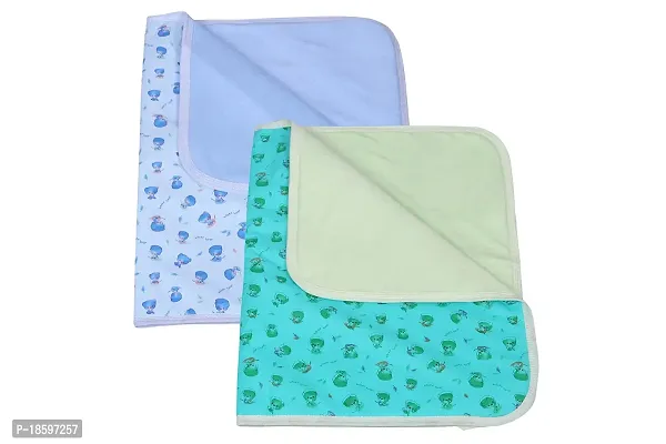 Mom's Darling 3 Layer Bed Protector Waterproof for Baby with Towel | Baby Bed Sheet Waterproof| Plastic Bed Sheet for Baby Urine| Diaper Changing mats for Baby| L= 76cm / W= 51cm | Pack of 2-thumb0