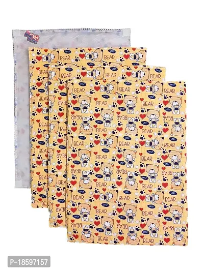 Mom's Darling Crib Waterproof Multipurpose 3 in 1 Baby Bed Protector Plastic Sheet (1 Plastic Sheet  3 Cotton Sheet)(LENGTH- 62 CM  WIDTH - 46CM) - ORANGE.-thumb0