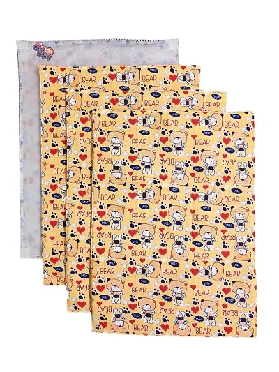 Mom's Darling Crib Waterproof Multipurpose 3 in 1 Baby Bed Protector Plastic Sheet (1 Plastic Sheet & 3 Cotton Sheet)(LENGTH- 62 CM & WIDTH - 46CM) - ORANGE.