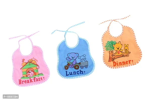 MOM'S DARLING Cotton Bibs for New born Baby 0 to 6 months(pack of 6 Pieces) | Baby Apron | Baby Feeding Bib | New Born Baby Products/Essential | Baby Shower Gift | Multicolor-thumb0