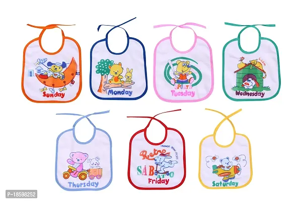MOM'S DARLING Cotton Bibs for New born Baby 0 to 6 months(pack of 7 Pieces) | Baby Apron | Baby Feeding Bib | New Born Baby Products/Essential | Baby Shower Gift | Multicolor.-thumb0