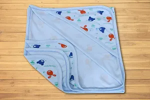 Mom's Darling Cotton Baby hooded wrapper for new born 96*75 cm (Pack of 2 pieces)(Large size)| Interlock Breathable Cotton Baby wrappers 0-12 months| Baby blanket for new born baby| New born baby products/essentials-thumb2