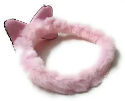Mom's Darling Hair Accessories, Sequins + Furr Double Bow attached onto the Furry Hairband Headband for Baby Girl/Girls/Women. Pack of 1 piece. Color- BABY PINK, Multicolor (Model: MD Sequins D.Bow furr HAIR BAND 2)-thumb2