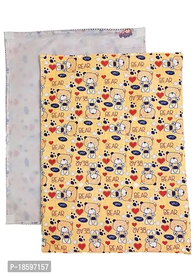 Mom's Darling Crib Waterproof Multipurpose 3 in 1 Baby Bed Protector Plastic Sheet (1 Plastic Sheet  3 Cotton Sheet)(LENGTH- 62 CM  WIDTH - 46CM) - ORANGE.-thumb2