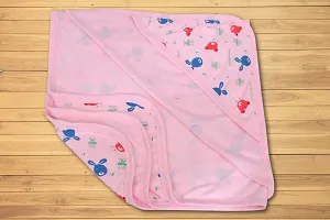Mom's Darling Cotton Baby hooded wrapper for new born 96*75 cm (Pack of 2 pieces)(Large size)| Interlock Breathable Cotton Baby wrappers 0-12 months| Baby blanket for new born baby| New born baby products/essentials-thumb3