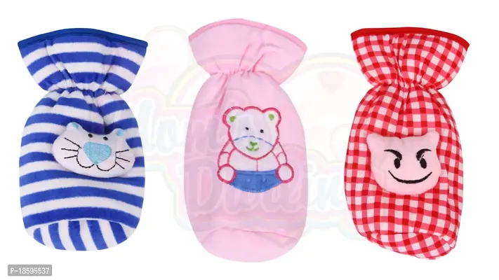 Mom's Darling Baby Feeding Bottle Covers (Pack of 3) With Easy to Hold Straps | Baby Milk Bottle Covers | Suitable for 120 mL Bottle | New Born Baby Products/Essentials| Baby Shower Gifts| Multicolor.