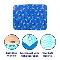 Mom's Darling Baby Bed Protector Waterproof Plastic Sheets, Urine Matress Protector Sheets, Baby Diaper Changing Sheets, Soft Foam Cushioned Sheets/ PERFECT SIZE FOR 0-4 Months BABY /Pack of 3 piece/ABC Print/Multicolor/ SMALL (L-61CM  W-46CM)-thumb3