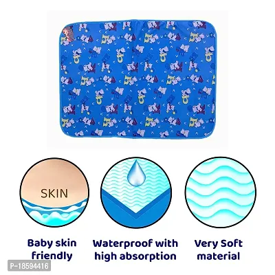 Mom's Darling Baby Bed Protector Waterproof Plastic Sheets, Urine Matress Protector Sheets, Baby Diaper Changing Sheets, Soft Foam Cushioned Sheets/ PERFECT SIZE FOR 0-4 Months BABY /Pack of 3 piece/ABC Print/Multicolor/ SMALL (L-61CM  W-46CM)-thumb4