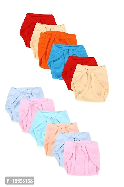 Mom's Darling Cotton Nappies for new born baby 0-6 months (Pack of 12) | Cotton baby langot | Soft, washable  reusable cloth diaper for new born baby| New born baby products/essentials | Multicolor