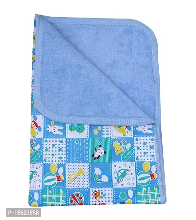 Mom's Darling 3 Layer Bed Protector Waterproof for Baby with Towel | Baby Bed Sheet Waterproof| Plastic Bed Sheet for Baby Urine| Diaper Changing mats for Baby| L= 76cm / W= 51cm. Pack of 2.-thumb5