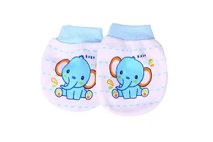 Mom's Darling Cotton Mittens for New Born Baby (0-6 Months)- Pack of 6 Pairs | Cotton Gloves with Gentle Elastic Wristbands for Baby 0 to 6 Months| New Born Baby Products | Multicolor.-thumb2