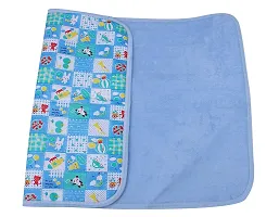 Mom's Darling 3 Layer Bed Protector Waterproof for Baby with Towel | Baby Bed Sheet Waterproof| Plastic Bed Sheet for Baby Urine| Diaper Changing mats for Baby| L= 76cm / W= 51cm. Pack of 2.-thumb1