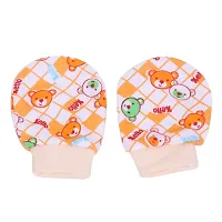 Moms Darling Cott-Pack of 6 Pairs | Cotton Gloves with Gentle Elastic for Baby 0 to 6 Months| New Born Baby Products. Multicolor.-thumb2