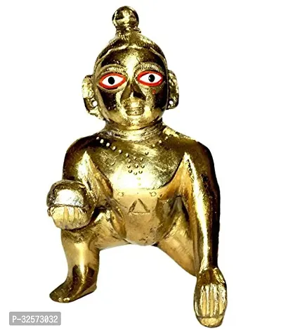 Jy Laddu Gopal (Bal Krishna) God Idol Brass-thumb0