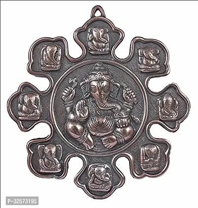 Jy Wall Hanging Nav (Nine) Ganesh Gun Metal Copper Colour God Idol