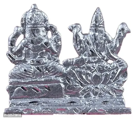 Jy Goddess Laxmi And Lord Ganesha/Ganpati/Ganesh Ji Set God Idol Silver Color-thumb2